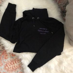 Helmut Lang Black Crop Hoodie